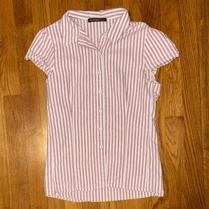 Brandy Melville Pink and White Striped Shirt